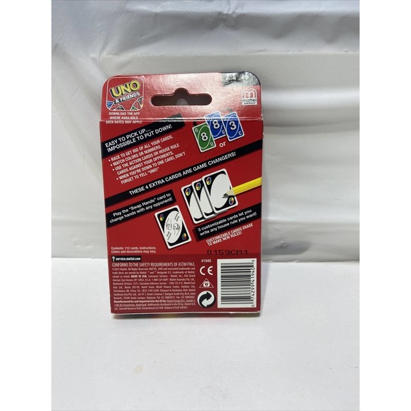 Classic Original UNO Card Game w/Customizable Wild Cards! NEW - Picture 2 of 5